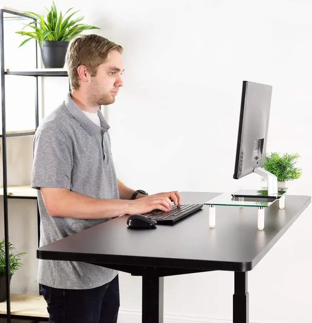 Alt view image 2 of 7 - Black 60 x 24 inch Universal Solid One-Piece Table Top for Standard and Sit to Stand Height Adjustable Home and Office Desk Frames, DESK-TOP60B