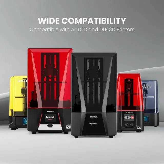 Alt view image 7 of 7 - ELEGOO Upgraded Standard Photopolymer Resin LCD UV-Curing Resin 405nm 3D Printer Resin for LCD/MSLA/DLP 3D Printing Grey 1000g