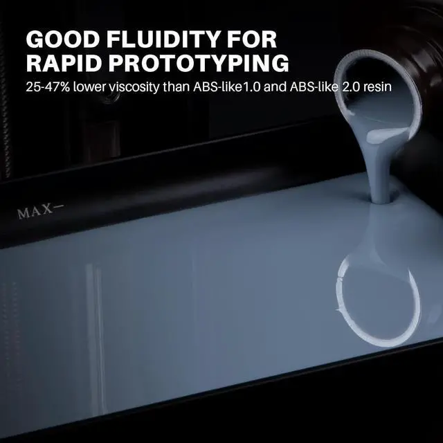 Alt view image 4 of 7 - ELEGOO ABS-Like 3D Printer Resin 3.0, 405nm UV-Curing Photopolymer Resin for LCD/DLP 3D Printing, with Enhanced Strength and Toughness, High Precision, Low Viscosity, Grey 1000g