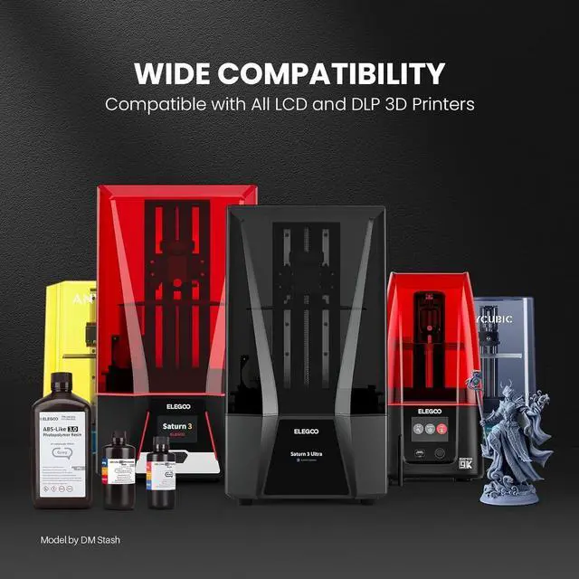 Alt view image 6 of 7 - ELEGOO ABS-Like 3D Printer Resin 3.0, 405nm UV-Curing Photopolymer Resin for LCD/DLP 3D Printing, with Enhanced Strength and Toughness, High Precision, Low Viscosity, Grey 1000g