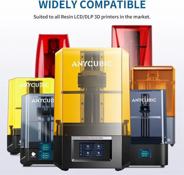 Alt view image 5 of 7 - ANYCUBIC 3D Printer Resin, 405nm Plant-Based Rapid Resin, Low Odor, Photopolymer Resin for LCD 3D Printing,1kg Grey