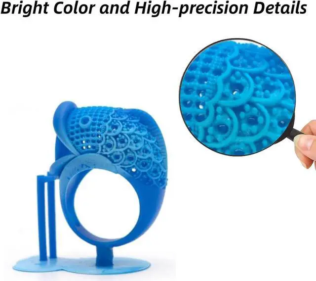 Alt view image 3 of 7 - Siraya Tech Cast 3D Print Resin Castable Resin Easier to Burn and Print Clean Burnout Great Smooth Surface High Resolution 405nm UV-Curing Resin for Thicker Designs and Metal Parts (True Blue, 500g)