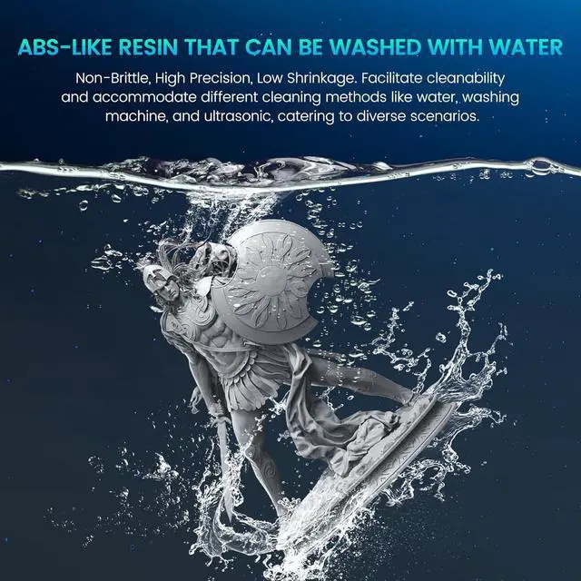 Alt view image 3 of 7 - SUNLU 1000g Water-Wash ABS Resin, Combines features of ABSLIKE Resin & Water Washable Resin, Non Brittle, High Precision, Low Shrinkage, Fast Curing 3D Resin for LCD DLP SLA 3D Printers, 1KG Grey