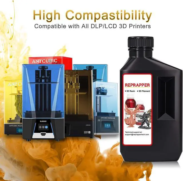 Alt view image 5 of 6 - MetalShift 3D Printer Resin 405nm Fast UV-Curing Standard Photopolymer 3D Printing Resin with Metallic Shine for LCD Printer, Gilded Glow 1000g