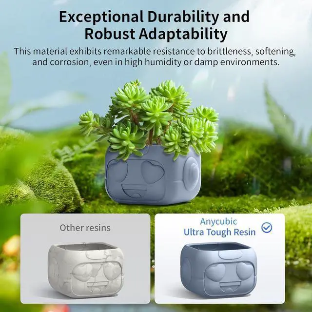 Alt view image 7 of 7 - ANYCUBIC Ultra Tough Resin, 3D Printer Resin with Strong Impact Resistance and High Flexibility, Suitable for Direct Use or as an Additive, Wide Compatible for LCD Resin 3D Printers (Grey, 1kg)