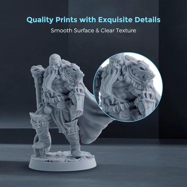 Alt view image 3 of 7 - Flashforge Upgraded ABS-Like Resin High Strength and Toughness 3D Printer Resin 405nm Fast UV Curing Photopolymer Resin 3D Printing Liquid, High Precision ABS Resin for LCD 3D Printing (Grey, 500g)