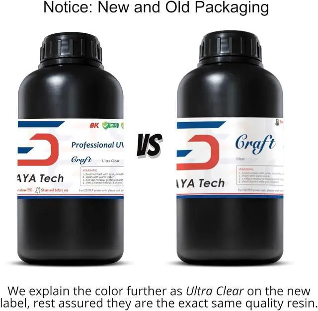 Alt view image 2 of 7 - Craft Ultra-Clear 3D Printer Resin - High Transparency, Non-Yellowing, 405nm Rapid Curing for LCD/DLP/8K 3D Printers, Designed for Craft Projects (1kg, High Clear)