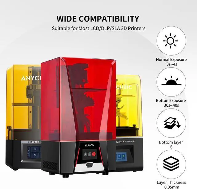 Alt view image 5 of 6 - YOUSU 3D Printer Metallic Resin,Fast Curing 3D Metal Printing Bronze Resin 1KG, Magical Metallic Effect Photopolymer Brass Color Resin for LCD DLP 3D Printing (1000g,Metal Gold)