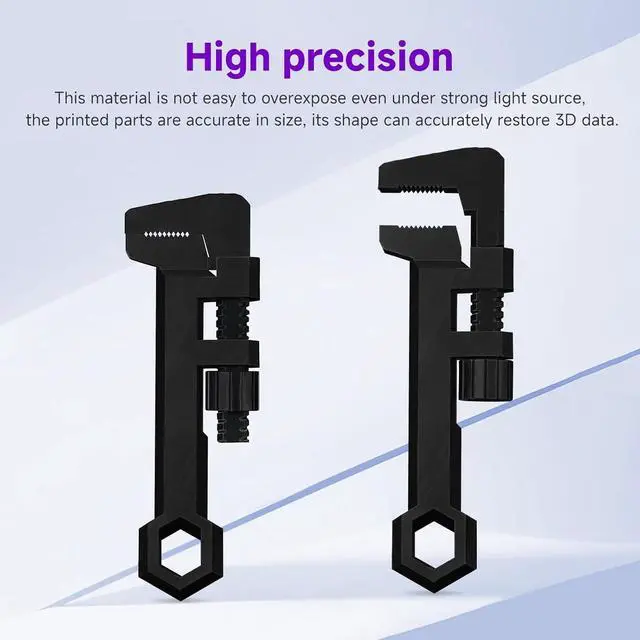 Alt view image 6 of 7 - RESIONE Tough 3D Printer Resin, Not Brittle ABS Like Tough & Rigid 3D Resin for LCD 3D Printing UV 405nm (K Black 500g)