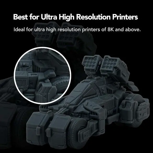 Alt view image 4 of 7 - phrozen Aqua Hyperfine Photopolymer Resin for 9K, 12K or Higher Resolution 3D Printers, 405nm LCD UV-Curing 3D Printing with Low Shrinkage & Superior Precision, Smooth Surface Finish (Graphite, 1KG)