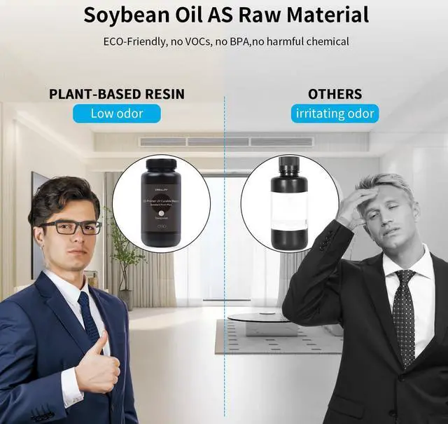 Alt view image 4 of 7 - Official Creality 3D Printer Resin 405nm, Fast UV-Curing Resin, High Precision Safety Low Odor Quick Curing Standard Photopolymer Resin for LCD 3D Printing, Grey 500g