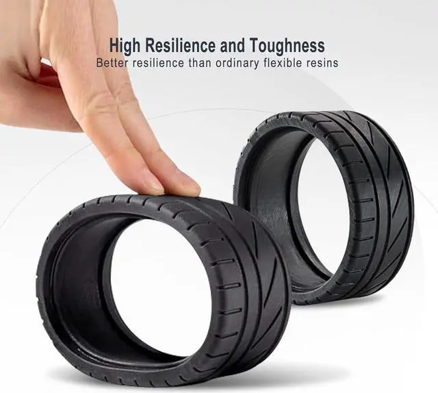 Alt view image 3 of 6 - Flexible Tough (Shore 80A) 3D Printer Resin, Soft Rubber/TPU Like 3D Printing Resin, High Elongation 405nm Fast UV-Curing Photopolymer Resin for LCD Printer, White 1000g