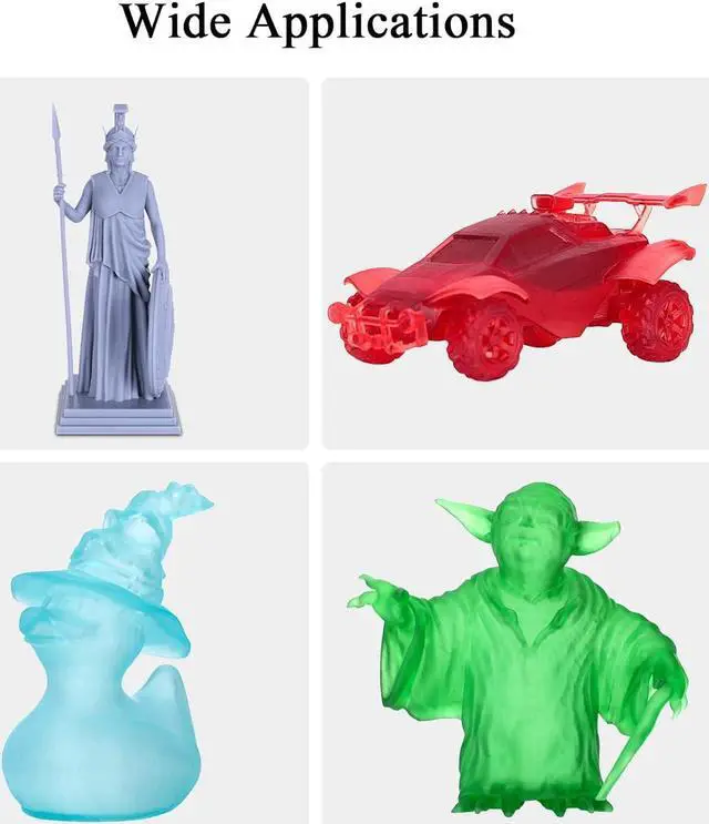 Alt view image 6 of 7 - ELEGOO Water Washable 3D Printer Resin, Rapid Resin 405nm LCD UV-Curing Standard Photopolymer Resin for LCD 3D Printer Grey 1000G