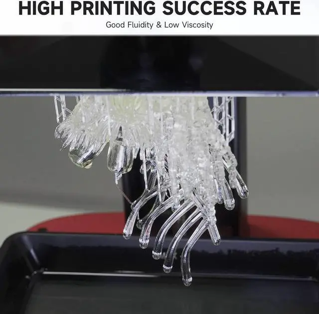 Alt view image 5 of 7 - 8K Rigid Resin, 3D Printer 405nm UV-Curing Photopolymer Resin, High Precision Low Odor 3D Printing Resincompatible with 2K/4K/6K/8K/10K resin 3D printers - 1000g,Transparent