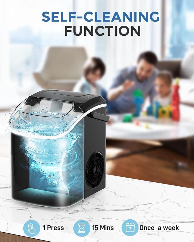 Alt view image 5 of 6 - Nugget Ice Maker Countertop,Chewable Pellet Ice, 33LBS/24H,Compact Self-Cleaning Ice Machine with Ice BagsPebble Ice Maker for Home, Kitchen, RV, Camping