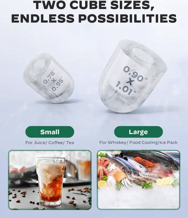 Alt view image 6 of 7 - Ice Maker Coutertop Machine - Portable Ice Cube Maker, 20lbs of Bullet Ice per Day, 6 ice cubes in 6 Mins, Visible Water Level Window, Stainless Steel, Ideal for Kitchen, Office, Camping