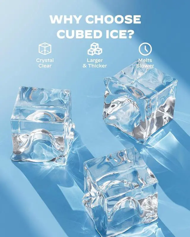 Alt view image 3 of 7 - Ice Makers Countertop, 44lbs Per Day, 2 Ways to Add Water, Auto Self-Cleaning, Stainless Steel Ice Machine for Home Office Bar Party