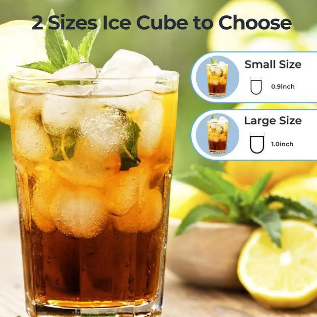 Alt view image 7 of 7 - Ice Makers Countertop, 9 Cubes Ready in 6 Mins, Self-Cleaning Ice Machine with Detachable Double Handle and Anti-Hollowing Basket, 2 Size of Bullet Ice for Home Kitchen Office Bar Party, Black