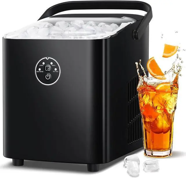 Main image of Countertop Ice Maker 6-Minute Fast Bullet Ice, Portable Ice Machine, Automatic-Cleaning Suitable for Outdoor Camping Bar Party and Kitchen-Black
