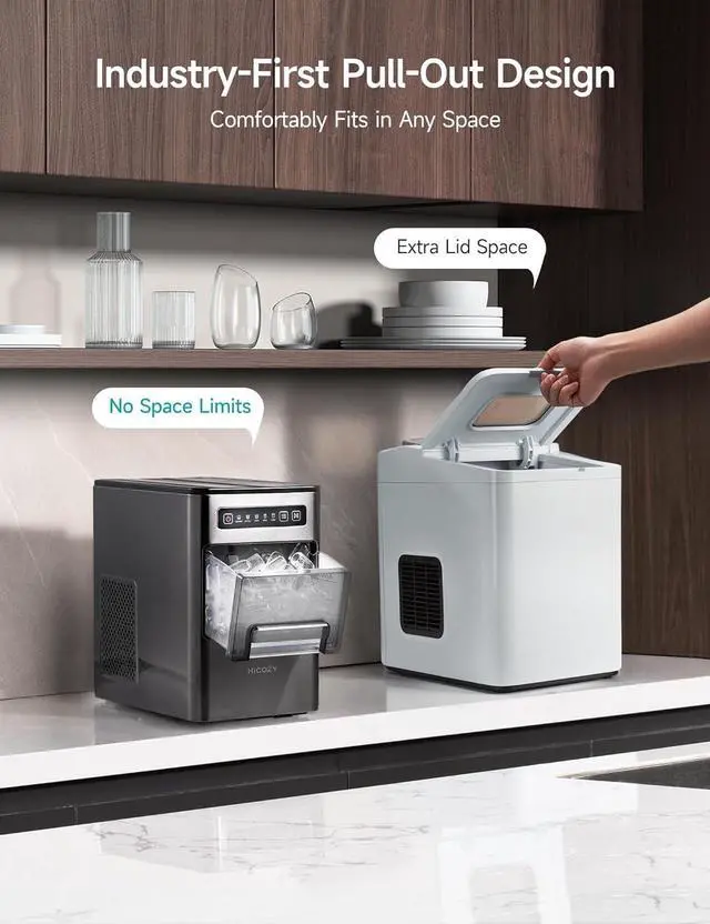 Alt view image 2 of 7 - Ice Maker Countertop,Ice in 6 Mins, 24 lbs/Day, Portable & Compact Gift with Self-Cleaning,for Apartment/Under Cabinet/Kitchen/Office/Camping/RV/Home Bar