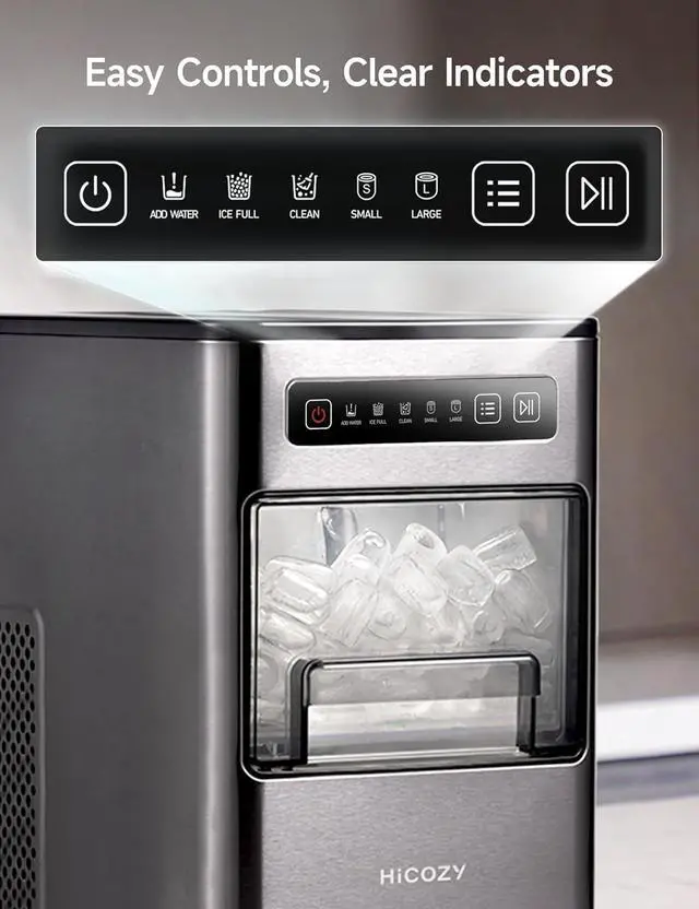 Alt view image 5 of 7 - Ice Maker Countertop,Ice in 6 Mins, 24 lbs/Day, Portable & Compact Gift with Self-Cleaning,for Apartment/Under Cabinet/Kitchen/Office/Camping/RV/Home Bar