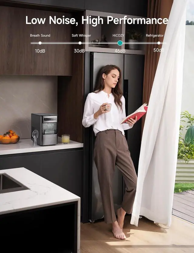 Alt view image 7 of 7 - Ice Maker Countertop,Ice in 6 Mins, 24 lbs/Day, Portable & Compact Gift with Self-Cleaning,for Apartment/Under Cabinet/Kitchen/Office/Camping/RV/Home Bar