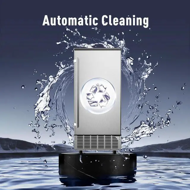 Alt view image 4 of 6 - Commercial Under Counter Ice Maker Machine - 80Lbs/day with 24lbs Ice Storage, Built-in Drain Pump/Automatic Cleaning/24 Hours Timer/Smart LCD Panel, Perfect for both Home and Commercial Use