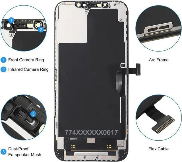 Alt view image 5 of 7 - for iPhone 12 Pro Max Screen Replacement 6.7 inch, 3D Touch LCD Display Digitizer Touch Screen Assembly with Repair Tools, Compatible with iPhone 12 Pro Max 6.7 inch