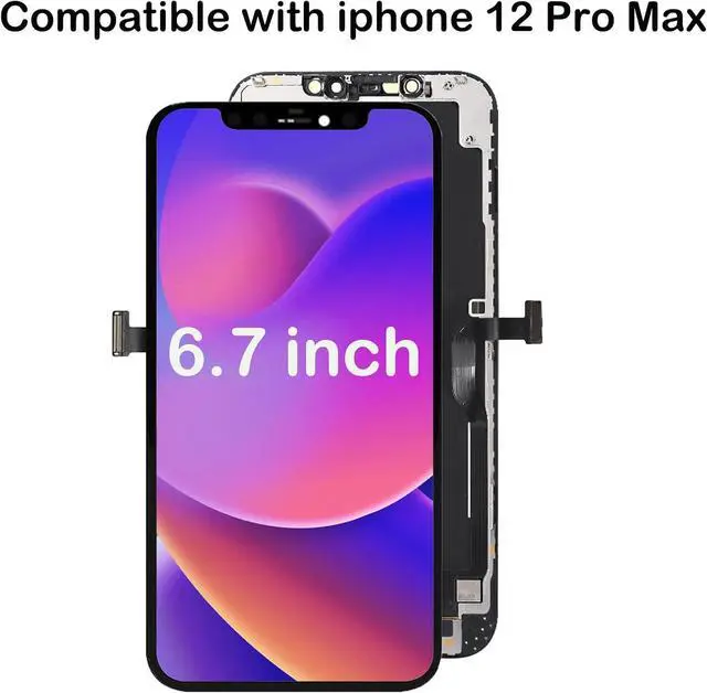 Alt view image 2 of 4 - for iPhone 12 Pro Max Screen Replacement,Full HD LCD Display 3D Touch Digitizer Assembly with iPhone 12 Pro Max 6.7 inch (Model :A2342, A2410, A2411, A2412) Compatible with Repair Tools