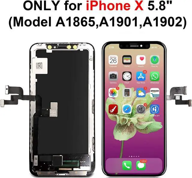 Alt view image 2 of 7 - for iPhone X Screen Replacement Kit, 5.8" Full HD Retina LCD Display COF Touch Screen Digitizer Assembly Set with Repair Tools, Waterproof Adhesive, Tempered Glass