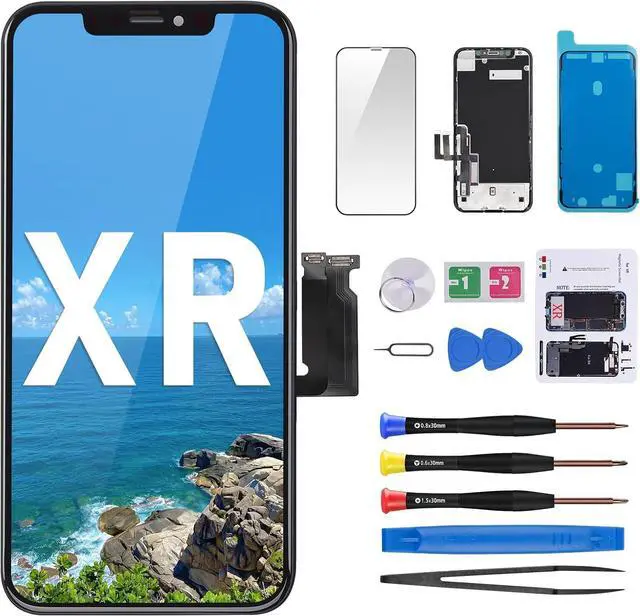 Main image of for iPhone XR Screen Replacement 6.1" 3D Touch LCD Display Digitizer Full Assembly Repair Tools Front Glass Screen Protector and Waterproof Adhesive Sticker Fix Kit A1984 A2105 A2106 A2108