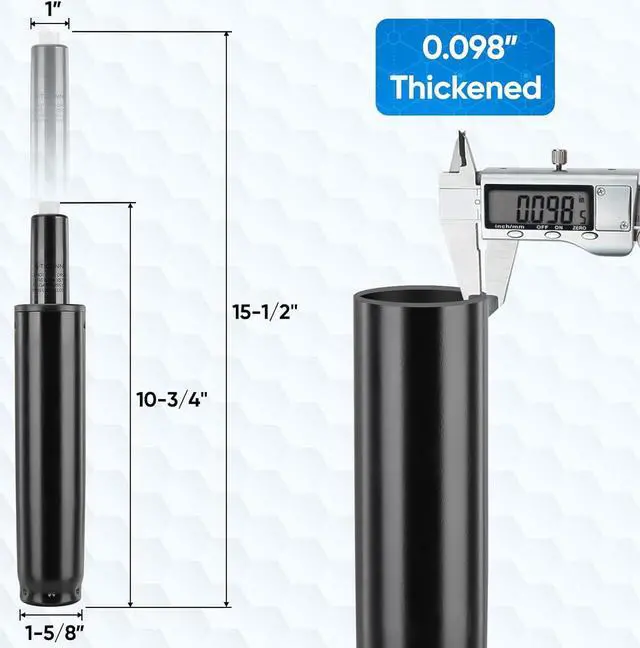 Alt view image 2 of 7 - Office Chair Cylinder Replacement, 650 Lbs Weight Capacity Heavy Duty Universal Fit Gas Lift Piston with Removal Tool, ANSI Certified (4-3/4" (120mm))
