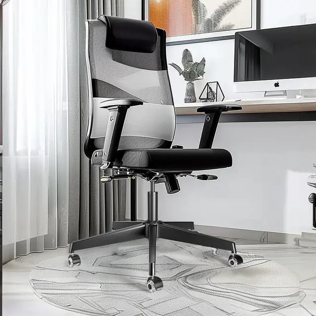 Alt view image 2 of 7 - MASTERY MART 28" Heavy Duty Office Chair Base Replacement Parts, 2500 Lbs, Desk Chair Reinforced Metal Leg with Universal Gas Cylinder Hole and Casters Sockets, Matte Black