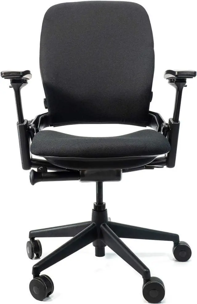 Alt view image 3 of 7 - Steelcase Leap V2 Office Chair (Black Fabric) - Remanufactured - 12-Year Warranty (Fully Adjustable, Ergonomic, Furniture for The Workplace and Home Office)