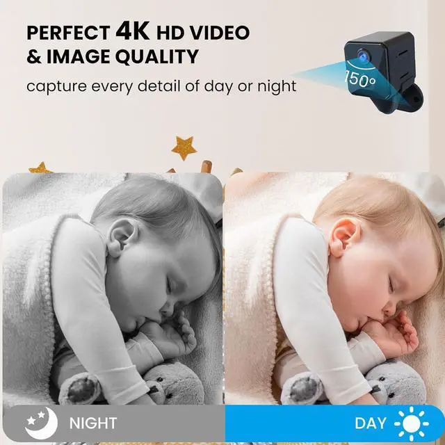 Alt view image 3 of 7 - Hidden Spy Camera, 2K WiFi Mini Camera, 100 Days Standby Battery Life, Cloud & SD Storage, Clear Night Vision, AI Motion Detection, Real-Time Record Security Wireless Camera Nanny Cam