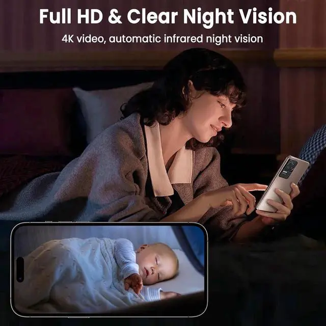 Alt view image 4 of 7 - Hidden Camera, 2K FHD WiFi Spy Camera, Mini Camera, Cloud & SD Storage Security Camera, 90-Day Standby Time Hidden Indoor Camera, AI Motion Detection, Auto Night Vision, Upgraded Stable Stand