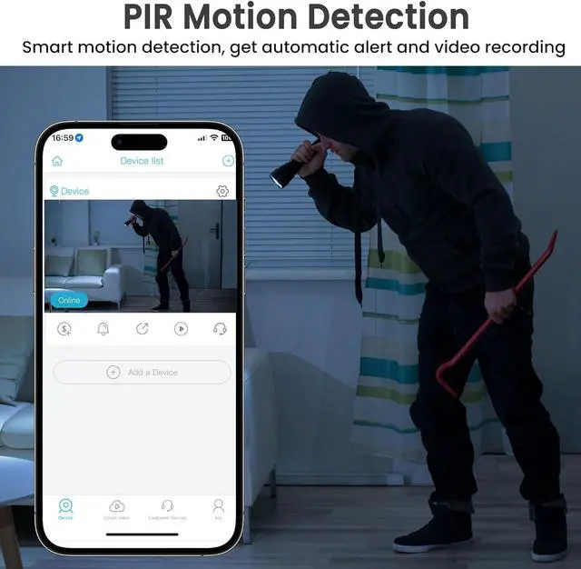 Alt view image 6 of 7 - Hidden Camera, 2K FHD WiFi Spy Camera, Mini Camera, Cloud & SD Storage Security Camera, 90-Day Standby Time Hidden Indoor Camera, AI Motion Detection, Auto Night Vision, Upgraded Stable Stand