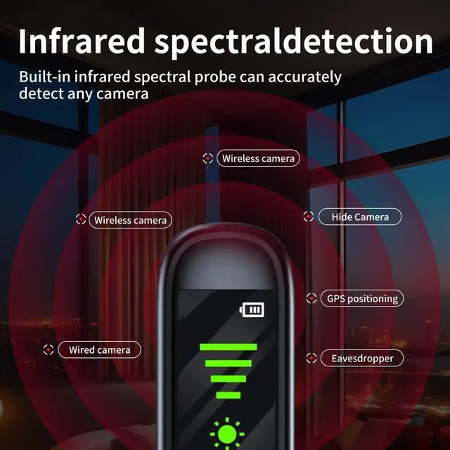 Alt view image 3 of 8 - Hidden Camera detectors,Device Detector, counterspy detectors, GPS Tracking detectors, Bug detectors Electronic scanners, RF detectors,Device Detector - For Office Car Hotel Travel Indoor Outdoor Use