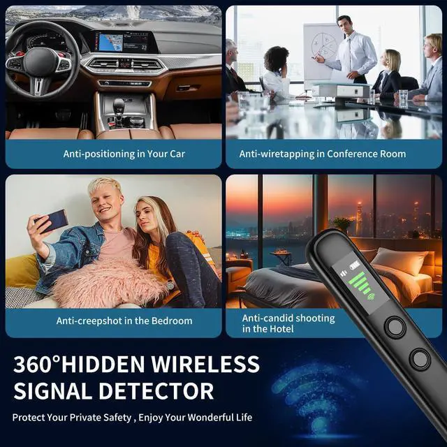 Alt view image 4 of 8 - Hidden Camera detectors,Device Detector, counterspy detectors, GPS Tracking detectors, Bug detectors Electronic scanners, RF detectors,Device Detector - For Office Car Hotel Travel Indoor Outdoor Use