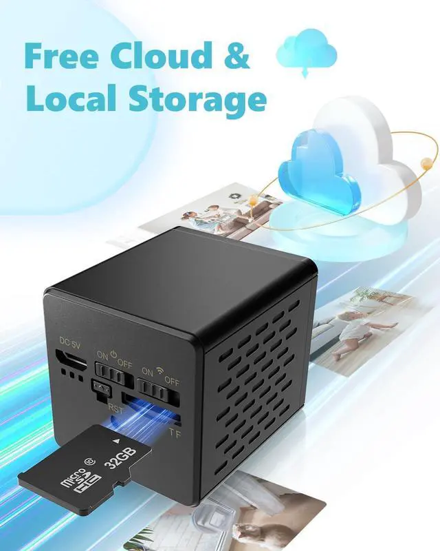 Alt view image 3 of 7 - WiFi Mini Camera | Hidden Spy Camera | Free Cloud Storage & 32G SD Card, 2024 4K HD Smallest Cam, 150 Days Standby Time, Surveillance Wireless Camera with AI Motion Detection, Auto Night Vision