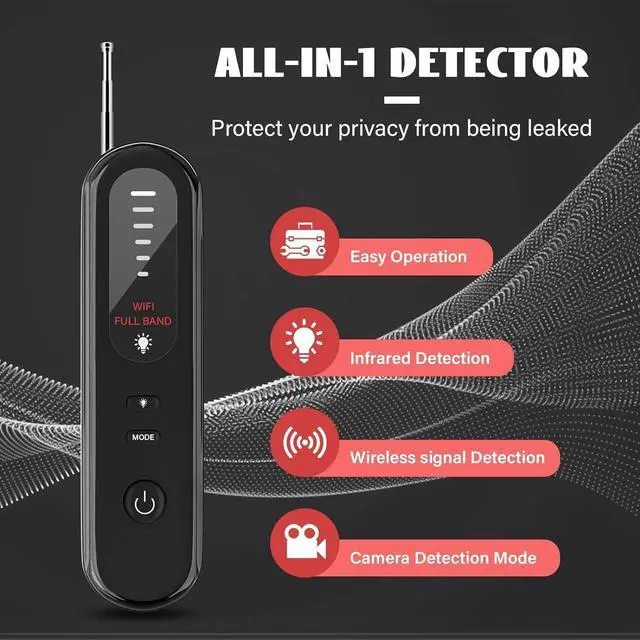 Alt view image 2 of 7 - Hidden Camera Detectors Anti Spy Camera Detector Bug Detector Camera Detector Spy Camera Finder RF Detector Signal Scanner Listening Devices Finder for Hotel, Home, Bathroom, Office, Car, Travel