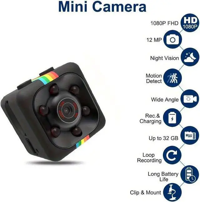 Alt view image 3 of 6 - Mini Spy Camera without SD Card Hidden Camera, HD Video Recording, Night Vision Motion Detection, Surveillance Camera Small Dog Camera Nanny Camera Baby Monitor Home Security Camera