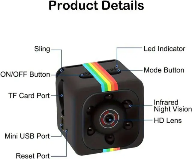Alt view image 2 of 6 - Mini Spy Camera without SD Card Hidden Camera, HD Video Recording, Night Vision Motion Detection, Surveillance Camera Small Dog Camera Nanny Camera Baby Monitor Home Security Camera