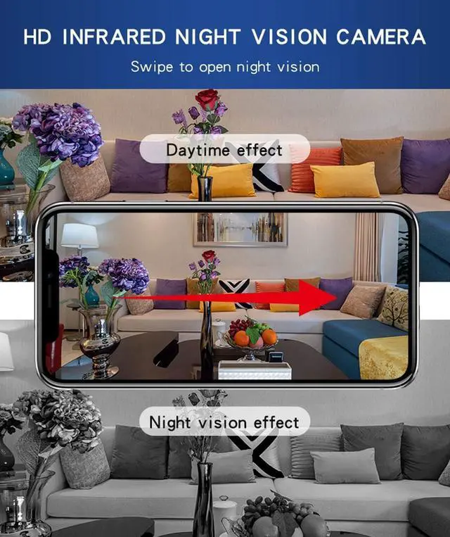 Alt view image 6 of 7 - senri Mini Camera Hidden Camera 1080p HD with Video Live Feed WiFi, Portable Night Vision Nanny Cam Home Security Surveillance Baby Monitor, Outdoor Monitor for Pets