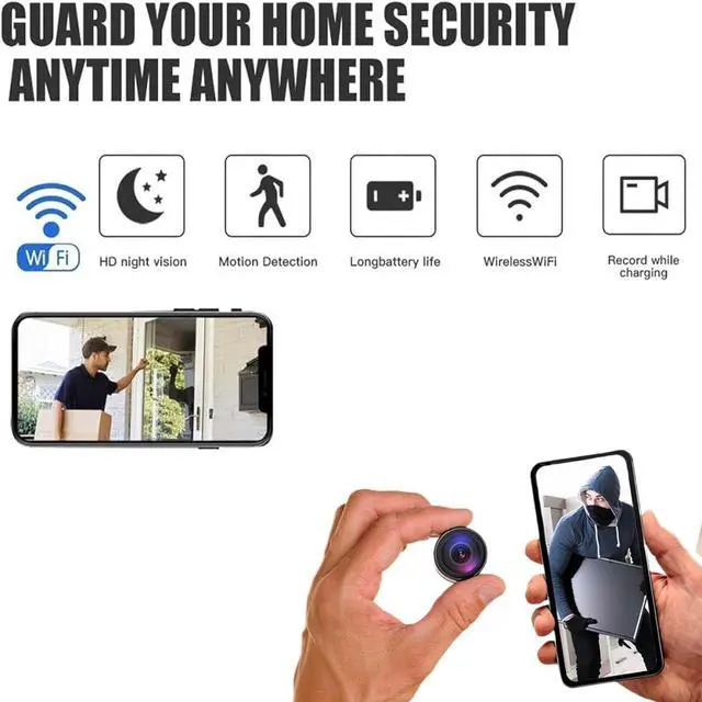 Alt view image 4 of 7 - Magnetic Mini Security Camera Outdoor, Mini Security Cameras for Home Security, Mini 1080p HD Wireless Magnetic Security Camera, Nanny Cams Wireless with Cell Phone App and Sound(3, Black)