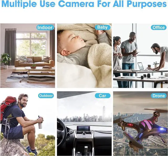 Alt view image 4 of 5 - ehomful Wireless Camera Mini Hidden Spy Camera Portable Small Nanny Cam with Night Vision and Motion Detection HD 1080P Body Cam Gift Surveillance Cameras for Home Security Indoor/Outdoor1