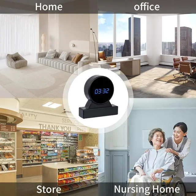 Alt view image 6 of 6 - Hidden Camera Clock - Full HD 1080P Spy Camera - WiFi Wireless Nanny Cam - Night Vision - Indoor Home Security Monitoring