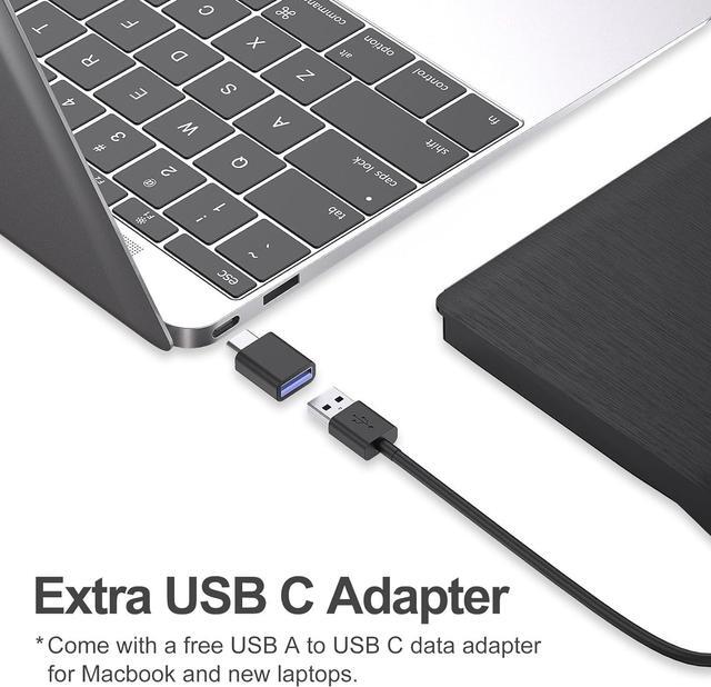 Alt view image 5 of 7 - External CD/DVD Drive for Laptop, USB 3.0 CD Burner External DVD Drive Portable DVD Player for Laptop Desktop PC Apple Mac Windows 11/10/8/7/XP Linux OS with Carrying Case