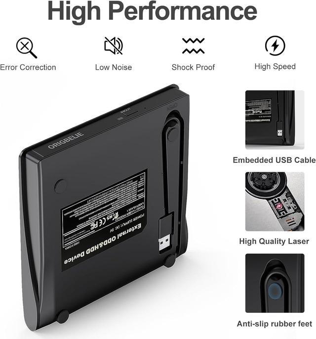 Alt view image 7 of 7 - External CD/DVD Drive for Laptop, USB 3.0 CD Burner External DVD Drive Portable DVD Player for Laptop Desktop PC Apple Mac Windows 11/10/8/7/XP Linux OS with Carrying Case