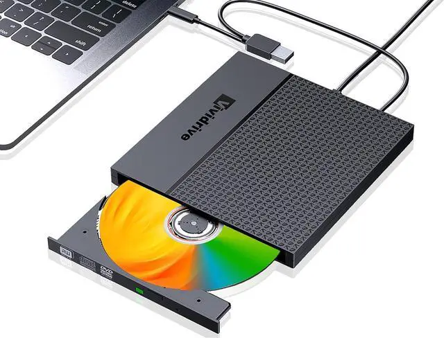 Main image of External CD/DVD Drive for Laptop, USB 3.0 Type-C USB Portable player for Laptop CD DVD +/-RW Disk Drive CD ROM Burner Writer CD/DVD Burner Reader Compatible with Desktop Windows Linux Apple